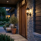 Black And Clear Beveled Dimmable Outdoor Hanging Light With Black And Clear Shades