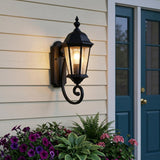 One Light Matte Black Carousel Lantern Wall Light