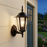 Antique Bronze Glass Lantern Wall Light