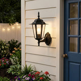 Matte Black Glass Lantern Wall Light
