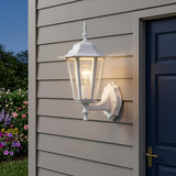 White Glass Lantern Wall Light