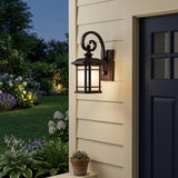 Antique Bronze Frosted Linen Glass Lantern Wall Light