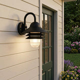 Matte Black Three Tier Lamp Shade Outdoor Wall Light