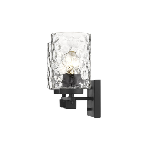 10" Black And Clear Metal Vanity Flush Mounted Sconce