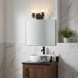 10" Black And Clear Metal Vanity Flush Mounted Sconce
