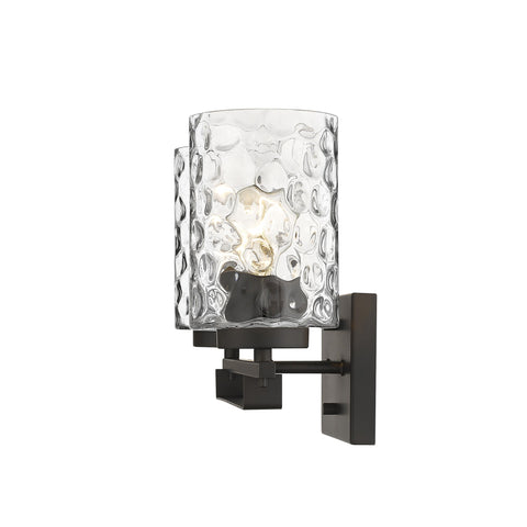 10" Black And Clear Metal Vanity Flush Mounted Sconce