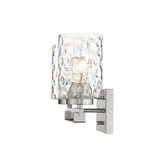 10" Silver And Clear Metal Vanity Flush Mounted Sconce