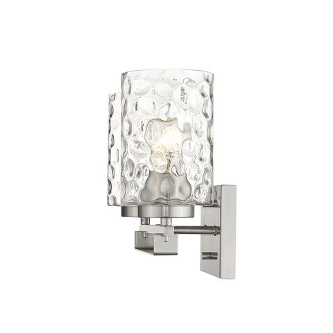 10" Silver And Clear Metal Vanity Flush Mounted Sconce