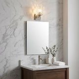 10" Silver And Clear Metal Vanity Flush Mounted Sconce
