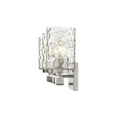 10" Silver And Clear Metal and Glass Vanity Flush Mounted Sconce