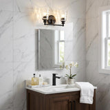9" Black And Clear Metal and Glass Vanity Flush Mounted Sconce