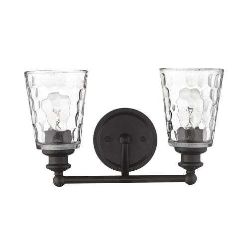 9" Black And Clear Metal and Glass Vanity Flush Mounted Sconce