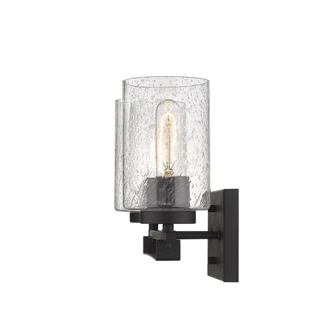 10" Black And Clear Metal Vanity Flush Mounted Sconce