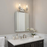 10" Silver And Clear Metal Vanity Flush Mounted Sconce