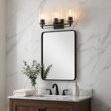 10" Black And Clear Metal Vanity Flush Mounted Sconce