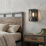 Matte Black Metal Geometric Wall Light