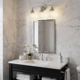 12" Silver And Clear Metal and Glass Vanity Flush Mounted Sconce