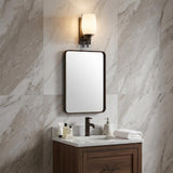 Geometric Bronze Wall Sconce with Frosted Glass Shade