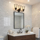 9" Black Metal Vanity Flush Mounted Sconce