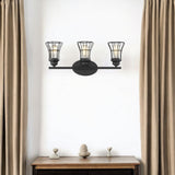 9" Black Metal Vanity Flush Mounted Sconce