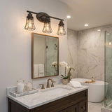 9" Bronze Metal Vanity Flush Mounted Sconce