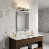 8" Silver And White Metal Vanity Flush Mounted Sconce