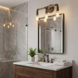 2" Black Metal Vanity Flush Mounted Sconce
