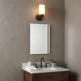 One Light Bronze and Glass Wall Sconce
