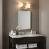 8" Silver And White Metal and Glass Vanity Flush Mounted Sconce