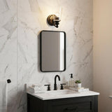 One Light Matte Black Glass Shade Wall Sconce