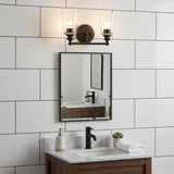 8" Black And Clear Metal Vanity Flush Mounted Sconce