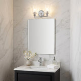 8" Silver And Clear Metal Vanity Flush Mounted Sconce