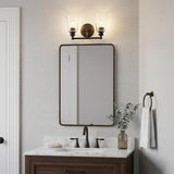 8" Black And Clear Metal Vanity Flush Mounted Sconce