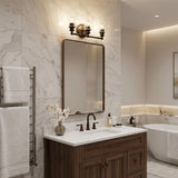 8" Clear And Antiqued Bronze Metal Vanity Flush Mounted Sconce