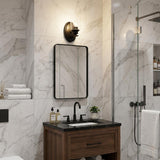 One Light Matte Black Wall Light with Clear Glass Shade