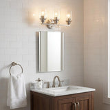 10" Silver And Clear Metal and Glass Vanity Flush Mounted Sconce