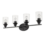 10" Black And Clear Metal Vanity Flush Mounted Sconce