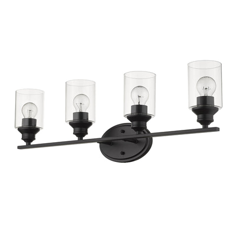 10" Black And Clear Metal Vanity Flush Mounted Sconce