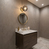 Gold and Smoked Glass Wall Light