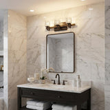 6" Black And Clear Metal Vanity Flush Mounted Sconce