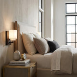 One Light Bronze White Glass Wall Sconce