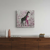 Exotic Pink Giraffes Unframed Print Wall Art