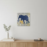Exotic Blue And Gold Elephant Unframed Print Wall Art