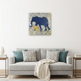 Exotic Blue And Gold Elephant Unframed Print Wall Art