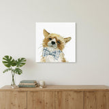 20" x 20" Watercolor Cutie Bow Tie Fox Canvas Wall Art