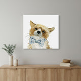 30" x 30" Watercolor Cutie Bow Tie Fox Canvas Wall Art