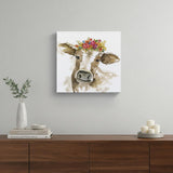 Watercolor Floral Cow Unframed Print Wall Art