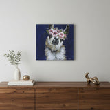 Watercolor Flower Llama Unframed Print Wall Art