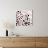 Pink Laying Leopard Unframed Print Wall Art