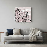 Pink Laying Leopard Unframed Print Wall Art